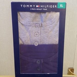 Tommy Hilfiger 2 Pack Henley Tanks - XL